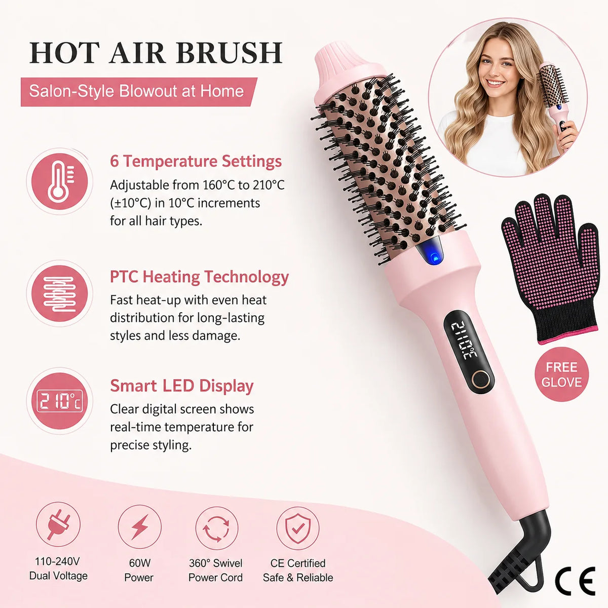 Fast-Style Blowout Heated Round Brush